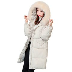 New Autumn winter Women parka Solid zipper Long sleeve Hooded Medium length Thick Outwear Coat Jacket 2019 Fashion Cotton