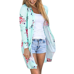 Summer Coat Woman Kimono Jacket Casual Floral Cardigans Jackets Long Sleeve Loose Coat Tops Tee Tunic Mujer Femme 2019