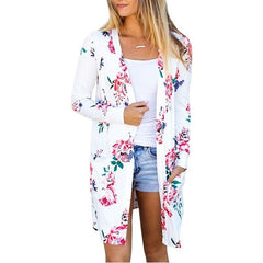 Summer Coat Woman Kimono Jacket Casual Floral Cardigans Jackets Long Sleeve Loose Coat Tops Tee Tunic Mujer Femme 2019