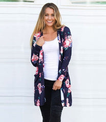 Summer Coat fashion Woman Kimono Jacket Casual Floral print Cardigans Jackets Long Sleeve Loose Coat Tops Tee Tunic Mujer Femme