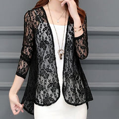 Shawl Jacket Sun Protection Clothing Outside Thin Section Cardigan Long Sleeve  Lace Wild Blouse Shirt 2020 Summer Short Blouse