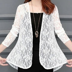 Shawl Jacket Sun Protection Clothing Outside Thin Section Cardigan Long Sleeve  Lace Wild Blouse Shirt 2020 Summer Short Blouse